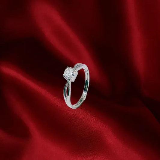 Silver White Stone Ring for Women