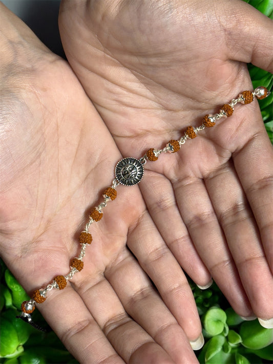 Silver Surya Rudraksh Rakhi