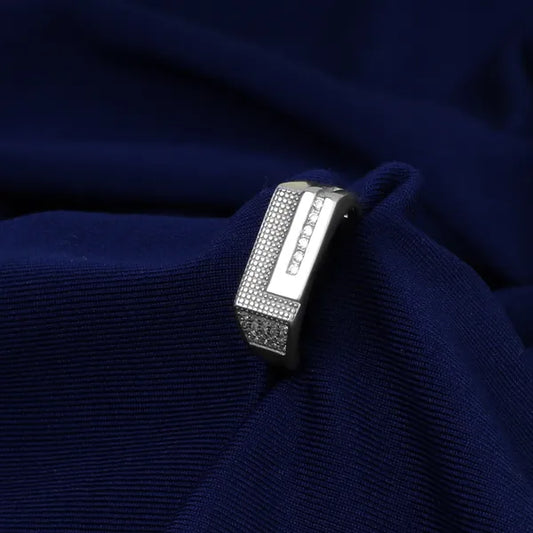 Silver Sparkling Pave Ring