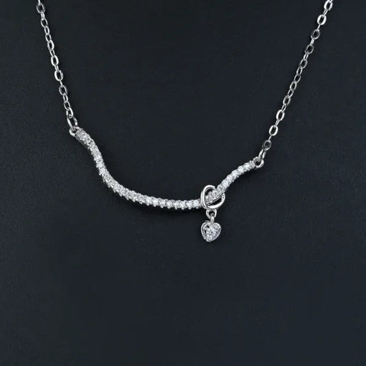 Silver Cute Heart Pendant with Chain