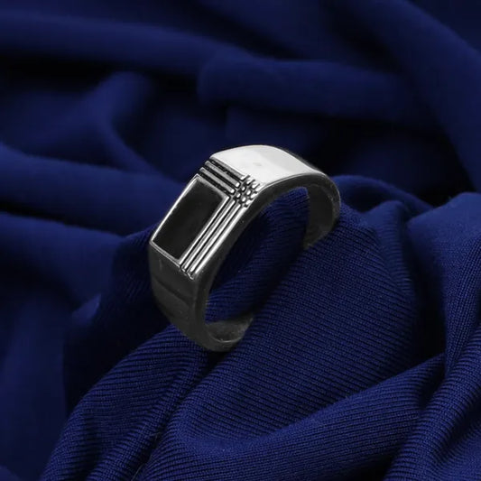 Silver Black Designer Ring