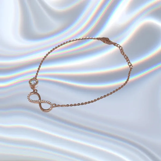 Silver Rose Gold Infinity Bracelet For Women