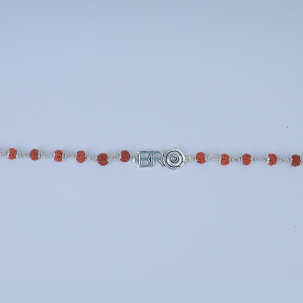 Silver Brother Rudraksh Rakhi