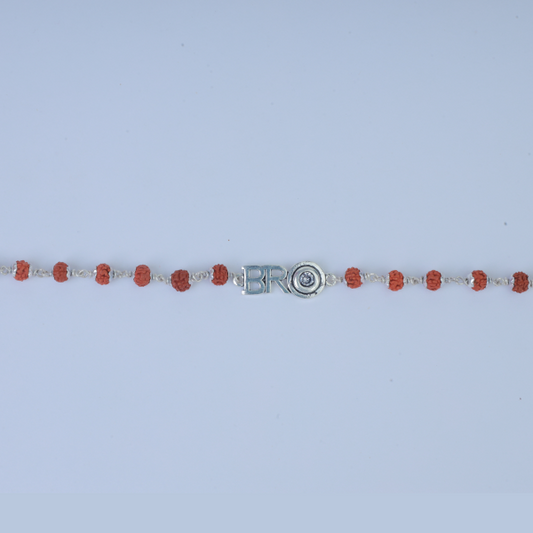 Silver Brother Rudraksh Rakhi