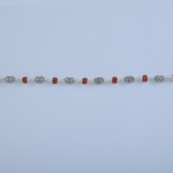 Silver Desinged Rudraksh Rakhi