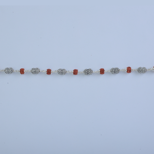 Silver Desinged Rudraksh Rakhi
