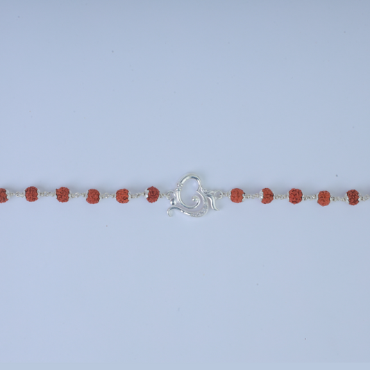 Silver Divine Om Rudraksh Bracelet