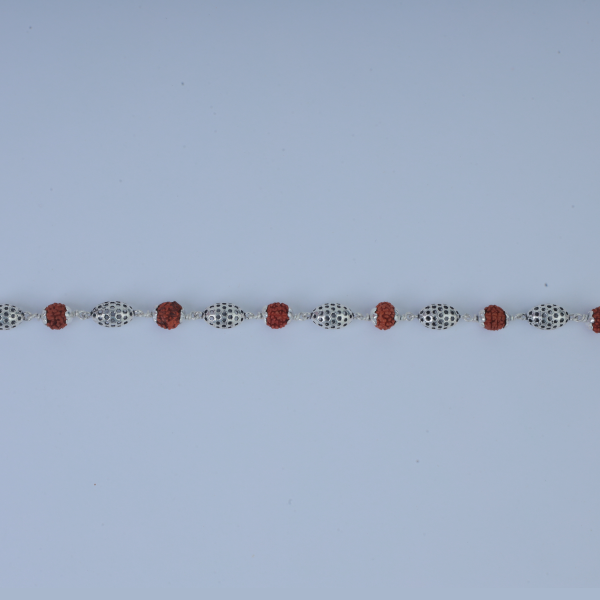 Silver Elegance Rudraksh Rakhi