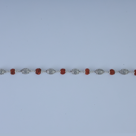 Silver Elegance Rudraksh Rakhi