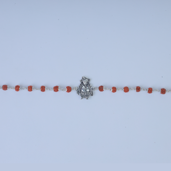 Silver Ganesh Charm Rudraksh Rakhi