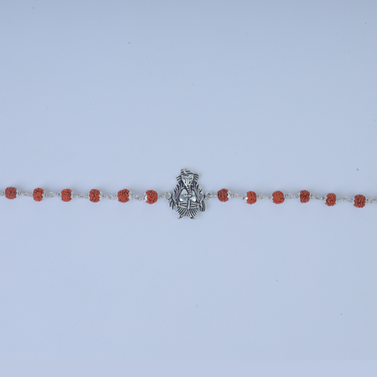 Silver Ganesh Charm Rudraksh Rakhi