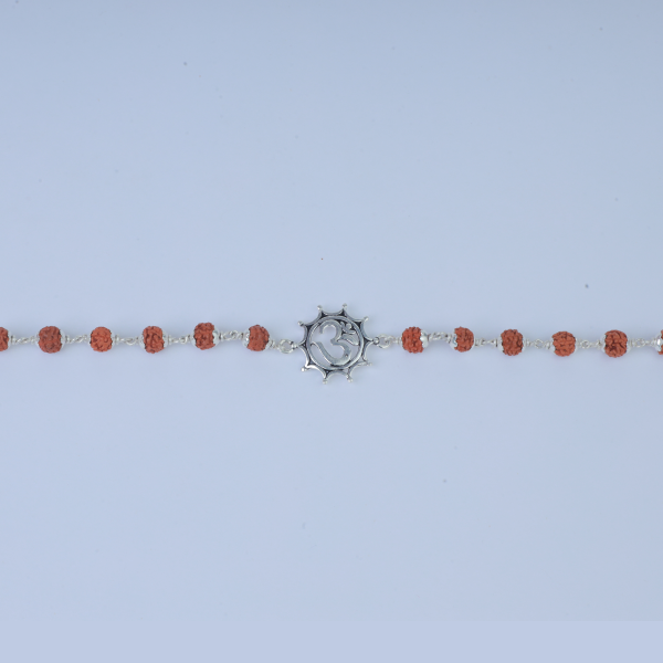 Silver Om Kar Rudraksh Bracelet