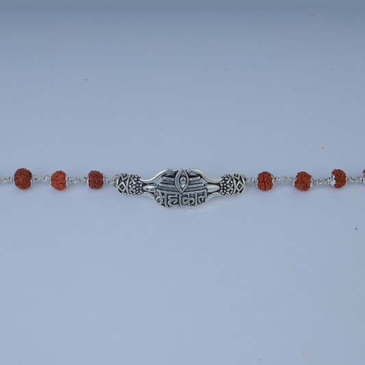 Silver Shiva Mahakal Rudraksh Bracelet