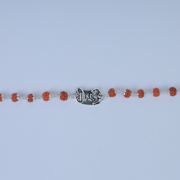 Silver Shree Ganesh Rudraksh Rakhi