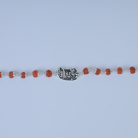 Silver Shree Ganesh Rudraksh Rakhi
