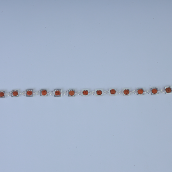 Silver Square Rudraksh Rakhi