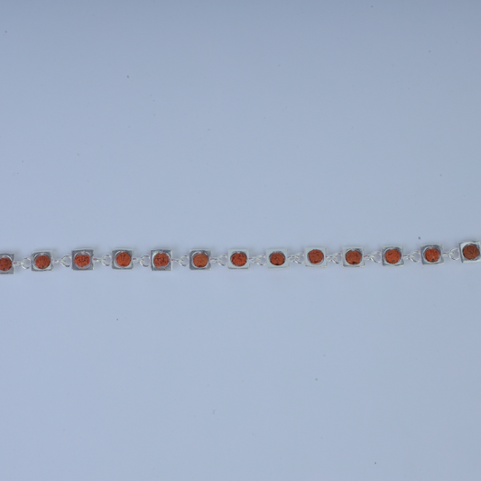 Silver Square Rudraksh Rakhi