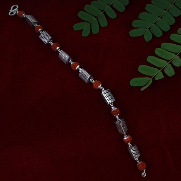Silver Triangle Rudraksh Rakhi