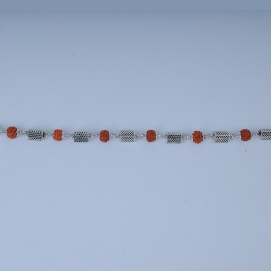 Silver Triangle Rudraksh Rakhi