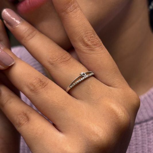 Silver Almond Shape Ring for Women