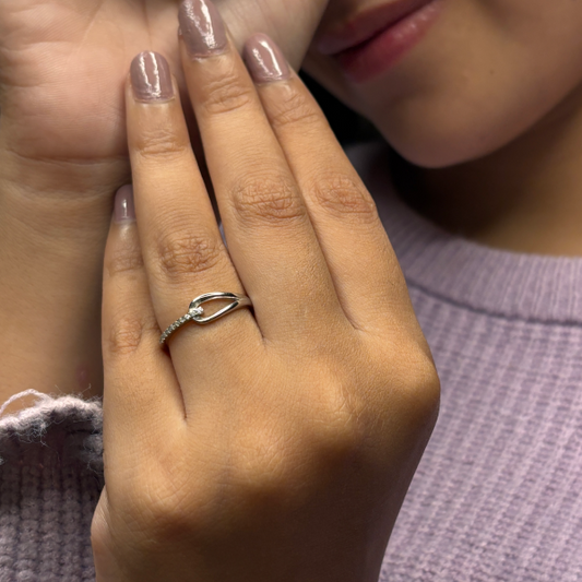 Silver Zircon Ring for Women