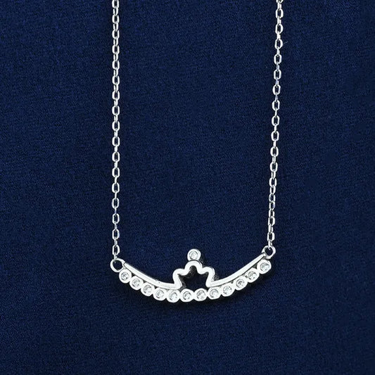 Silver Lovely Crown Pendant with Chain