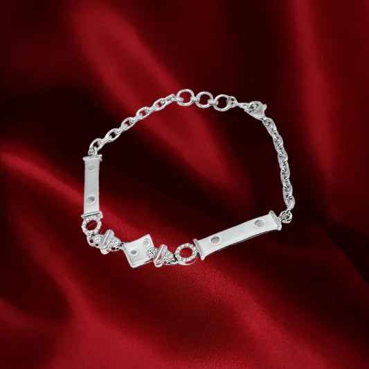 Silver Flower Pendant Bracelet For Women