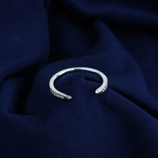 Silver Lovely Curve Half Ladies Ring