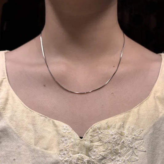 Silver Snack Box Chain For Women | Pure 925 Sterling Silver Hallmarked Jewellery