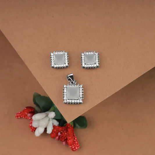 Silver White Stone Pendant