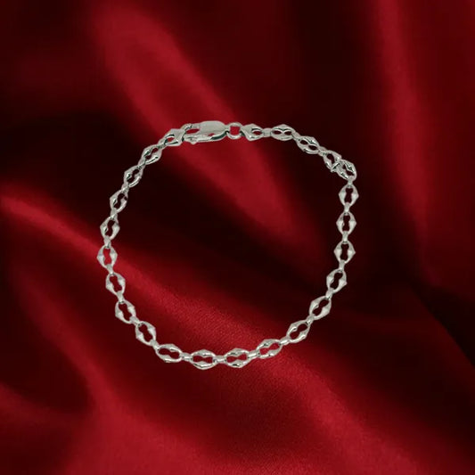 Silver Plain Curp Bracelet For Women