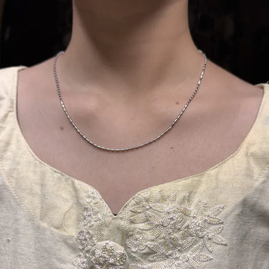 Silver Linked Capsule Chain for Women