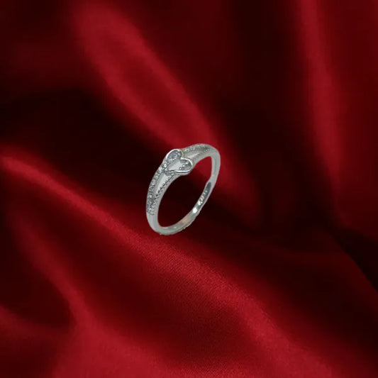 Silver Two Heart Ring for Women