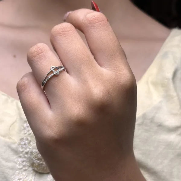 Silver Two Heart Ring for Women