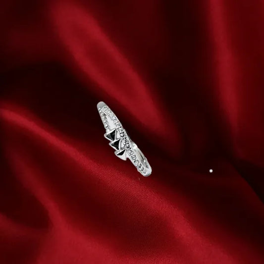 Silver Zirconia Wave Ring for Women