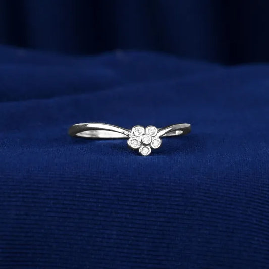 Silver Baby Flower Design Ring for Women