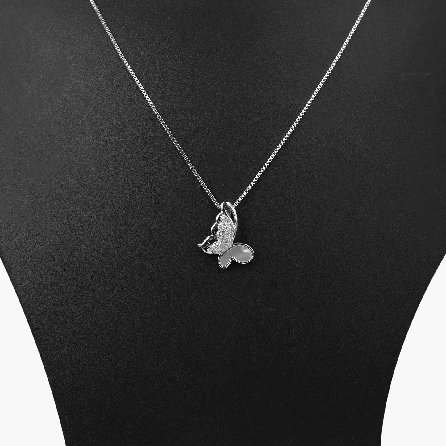 silver beatiful butterfly chain