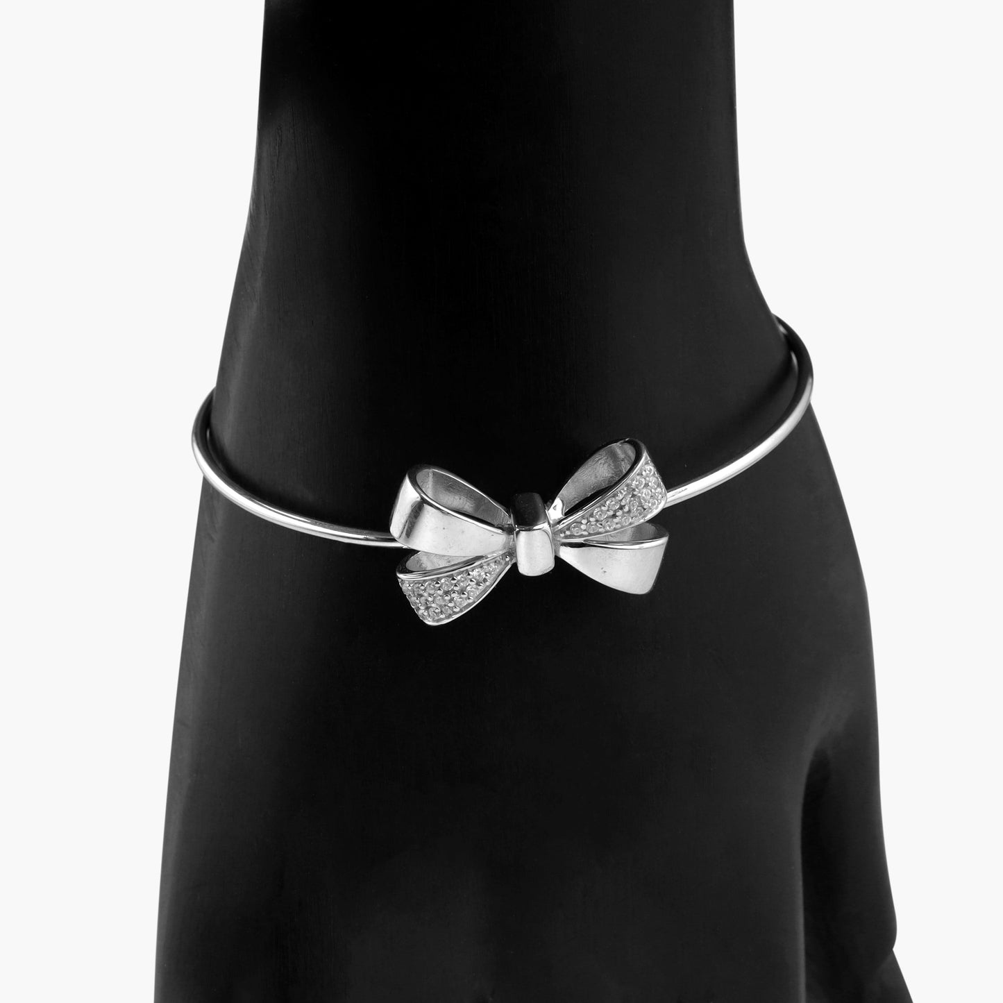 silver bow bracelet