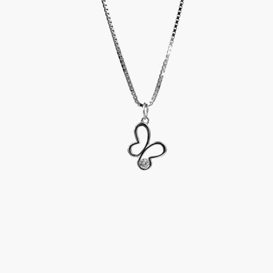 silver butterfly charm chain