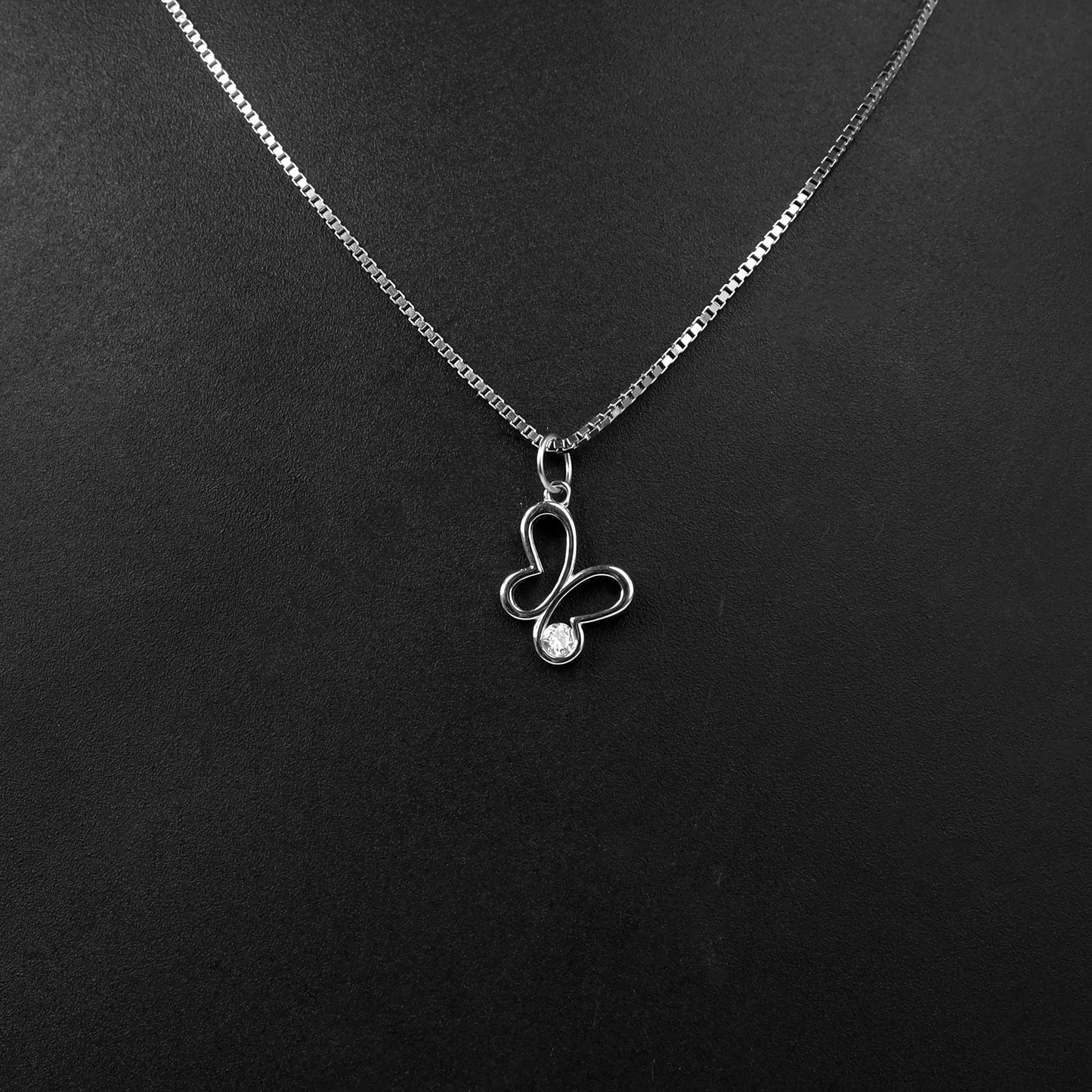 silver butterfly charm chain