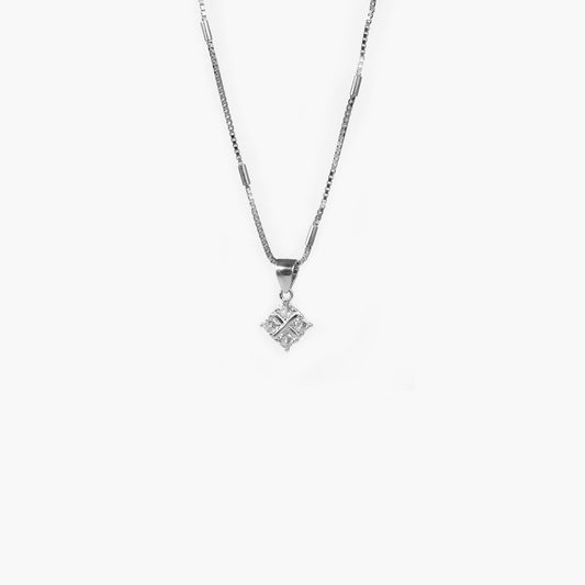 silver crystal harmony pendant set with chain