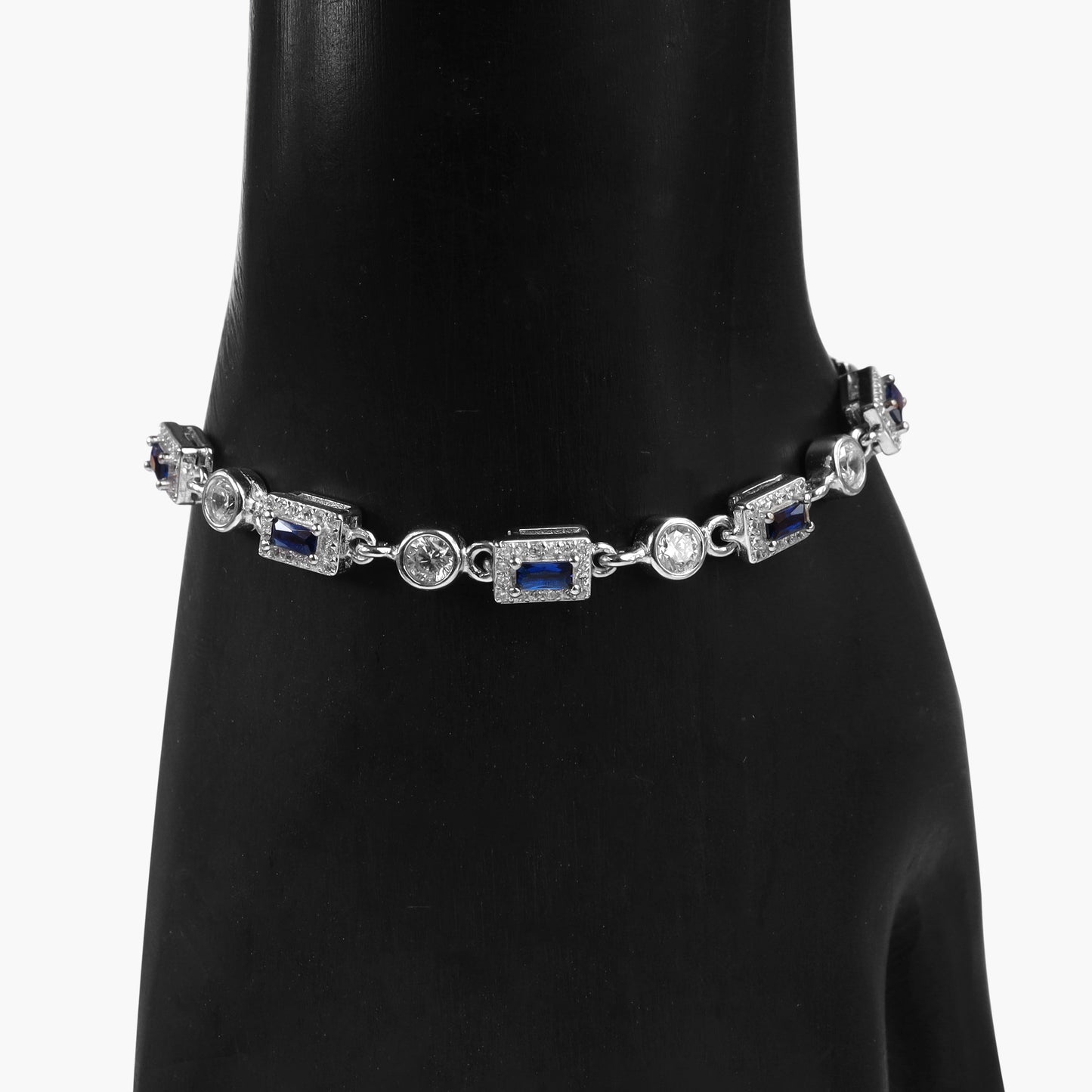 silver royal blue stone bracelet