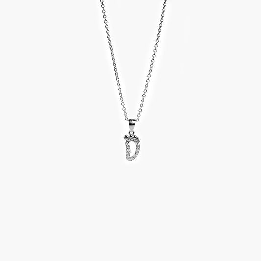silver tiny toes pendant set with chain