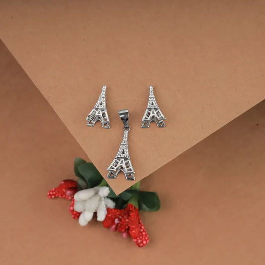 Silver Efil Tower Shape Pendant