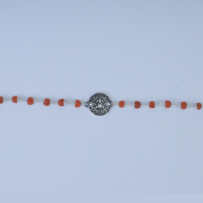 Silver Antic Ganesh Rudraksh Rakhi