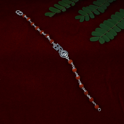 Silver Brother Rudraksh Rakhi