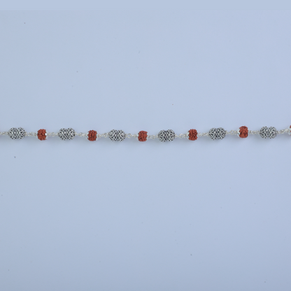 Silver Desinged Rudraksh Rakhi
