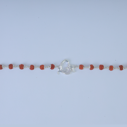 Silver Divine Om Rudraksh Bracelet