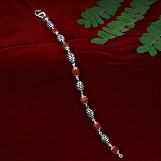 Silver Elegance Rudraksh Rakhi
