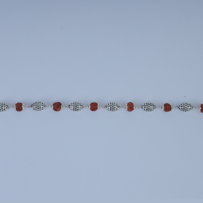 Silver Elegance Rudraksh Rakhi